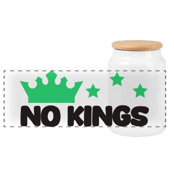 King tiger funny saying - Panoramic Cookie Jar with Wooden Lid - white - Front