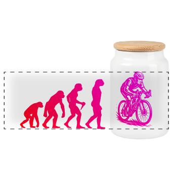 Roadbike Fokus pur - Panorama Keksdose mit Holzdeckel - Weiß - Vorne