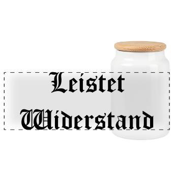 Leistet_wiederstand - Panoramic Cookie Jar with Wooden Lid - white - Front