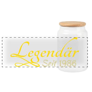 Né en 1986 - Boîte à biscuits avec couvercle en bois - blanc - Devant