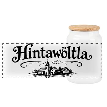 Hintawötla - Panorama Keksdose mit Holzdeckel - Weiß - Vorne