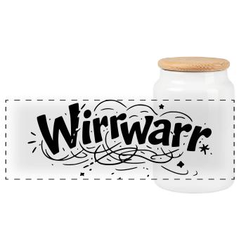 Wirrwarr - Panorama Keksdose mit Holzdeckel - Weiß - Vorne