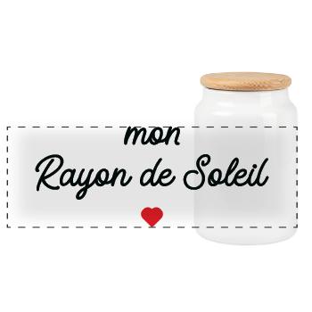 Mon Rayon de Soleil - Boîte à biscuits avec couvercle en bois - blanc - Devant