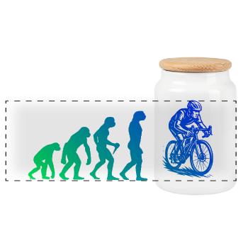 Roadbike Motiv für echte Liebhaber - Panorama Keksdose mit Holzdeckel - Weiß - Vorne