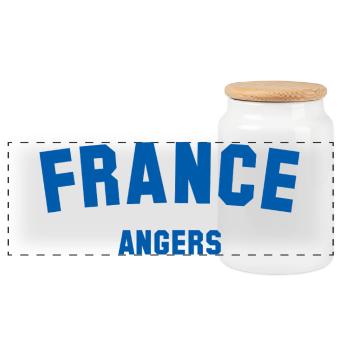 Angers France Frankreich - Panorama Keksdose mit Holzdeckel - Weiß - Vorne