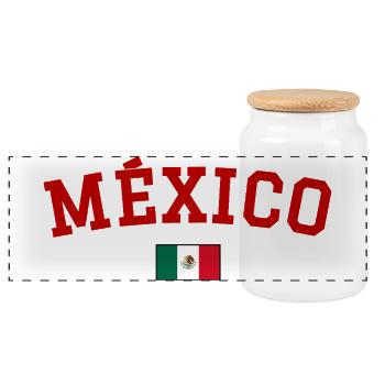 Drapeau du Mexique Rouge - Boîte à biscuits avec couvercle en bois - blanc - Devant