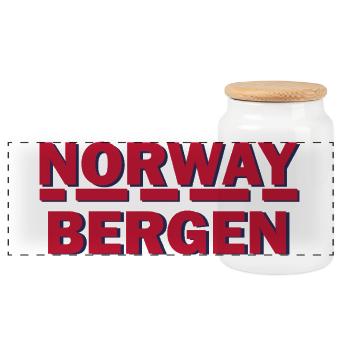 Bergen Nordic Bold Crest - Boîte à biscuits avec couvercle en bois - blanc - Devant