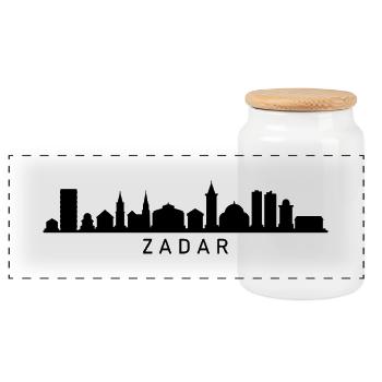 Silhouette de Zadar - Boîte à biscuits avec couvercle en bois - blanc - Devant