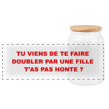 Doubler  - Boîte à biscuits avec couvercle en bois - blanc - Devant