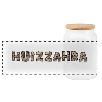 Huizzahra Holzernte Holztransport Forst Holzzahra - Panorama Keksdose mit Holzdeckel - Weiß - Vorne