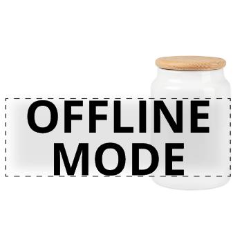 OFFLINE-MODUS – Minimales Unisex-Sweatshirt - Panorama Keksdose mit Holzdeckel - Weiß - Vorne