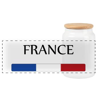 France - Boîte à biscuits avec couvercle en bois - blanc - Devant