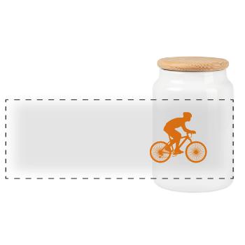 Evolution Fahrrad Bicycle Radsport Geschenk cool - Panorama Keksdose mit Holzdeckel - Weiß - Vorne