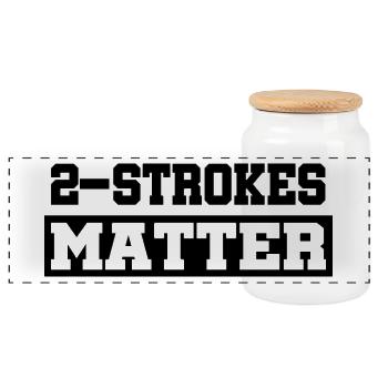 Two-stroke 2 stroke MX Motocross gift idea - Panoramic Cookie Jar with Wooden Lid - white - Front