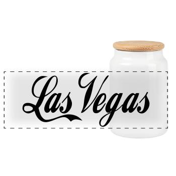 Las Vegas - couleur personnalisable - Boîte à biscuits avec couvercle en bois - blanc - Devant