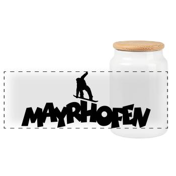 Mayrhofen Snowboard Snowboarder Snowboarding - Panorama Keksdose mit Holzdeckel - Weiß - Vorne