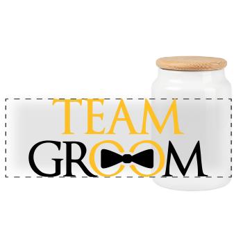 ringe team groom junggesellenabschied bachelor par - Panorama Keksdose mit Holzdeckel - Weiß - Vorne