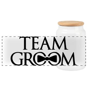 team groom junggesellenabschied bachelor party fei - Panorama Keksdose mit Holzdeckel - Weiß - Vorne