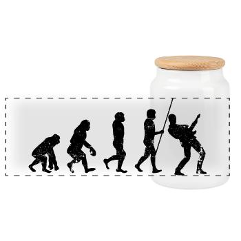 Evolution-Gitarrist - Panorama Keksdose mit Holzdeckel - Weiß - Vorne