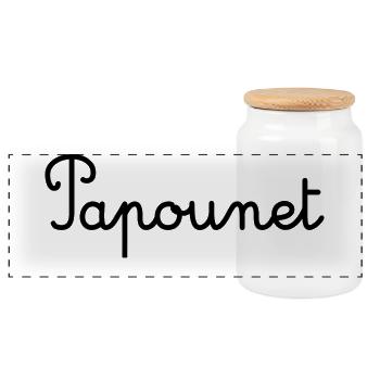 PAPOUNET. PAPA. FÊTE DES PÈRES. BONNE FÊTE PAPA - Boîte à biscuits avec couvercle en bois - blanc - Devant