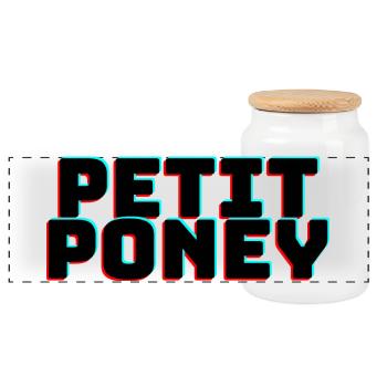 Petit poney - cadeau humour - musique petit poney - Boîte à biscuits avec couvercle en bois - blanc - Devant
