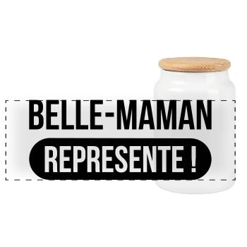 Belle-Maman Représente ! - Boîte à biscuits avec couvercle en bois - blanc - Devant