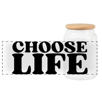 Choose Life - Statement fürs Leben! Was wählst du? - Panorama Keksdose mit Holzdeckel - Weiß - Vorne