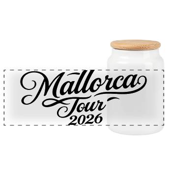 Mallorca Tour 2026 - Panoramic Cookie Jar with Wooden Lid - white - Front