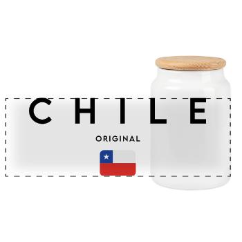 Chilenischer Stolz, minimalistisches, elegantes Design - Panorama Keksdose mit Holzdeckel - Weiß - Vorne