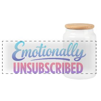 Sarcasm Emotionally Logged Out Funny Women - Panoramic Cookie Jar with Wooden Lid - white - Front