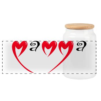 Frohen Muttertag Mama Rotes Herz Liebe Mütter Mama - Panorama Keksdose mit Holzdeckel - Weiß - Vorne