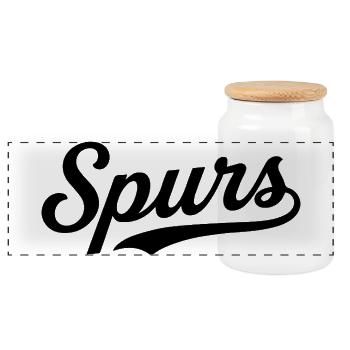 Spurs Basketball San Antonio Go Spurs Go Team - Panorama Keksdose mit Holzdeckel - Weiß - Vorne