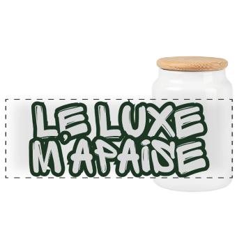Französischer Graffiti-Luxus - Panorama Keksdose mit Holzdeckel - Weiß - Vorne