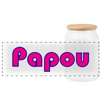 PAPOU. PAPA. FÊTE DES PÈRES. BONNE FÊTE PAPA - Boîte à biscuits avec couvercle en bois - blanc - Devant