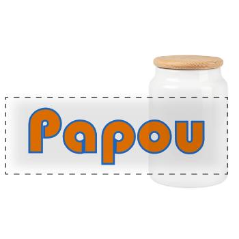 PAPOU. PAPA. FÊTE DES PÈRES. BONNE FÊTE PAPA - Boîte à biscuits avec couvercle en bois - blanc - Devant