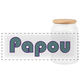 PAPOU. PAPA. FÊTE DES PÈRES. BONNE FÊTE PAPA - Boîte à biscuits avec couvercle en bois - blanc - Devant