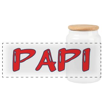 BONNE FÊTE PAPA. PAPA. FÊTE DES PÈRES. PÈRE - Boîte à biscuits avec couvercle en bois - blanc - Devant