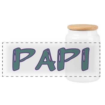 PAPY. FÊTE DES PÈRES. BONNE FÊTE PAPY. JE T'AIME. - Boîte à biscuits avec couvercle en bois - blanc - Devant