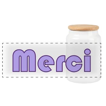 MERCI. MAÎTRESSE. MAÎTRE. MERCI MAÎTRESSE - Boîte à biscuits avec couvercle en bois - blanc - Devant