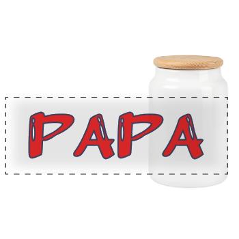 PAPA. FÊTE DES PÈRES. BONNE FÊTE PAPA. BONNE FÊTE. - Boîte à biscuits avec couvercle en bois - blanc - Devant