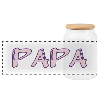 PAPA. FÊTE DES PÈRES. BONNE FÊTE PAPA. BONNE FÊTE. - Boîte à biscuits avec couvercle en bois - blanc - Devant