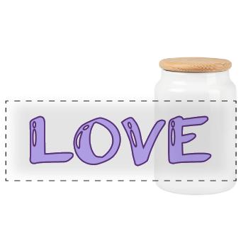 SAINT VALENTINE. bachelorette party. I LOVE YOU. I LOVE YOU. LOVE - Panoramic Cookie Jar with Wooden Lid - white - Front