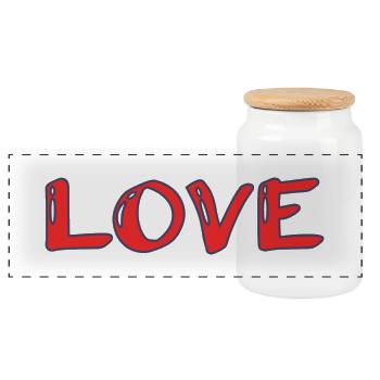 LIEBE. PAAR. ICH HABE GERADE GEHEIRATET. Junggesellinnenabschied. VALENTINSTAG. - Panorama Keksdose mit Holzdeckel - Weiß - Vorne