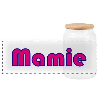 MAMIE. FÊTE DES MÈRES. BONNE FÊTE MAMIE. JE T'AIME - Boîte à biscuits avec couvercle en bois - blanc - Devant