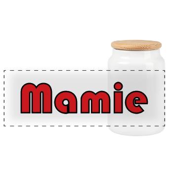 GRANNY. MOTHER's DAY. HAPPY BIRTHDAY GRANNY. I LOVE YOU - Panoramic Cookie Jar with Wooden Lid - white - Front