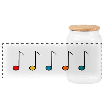 music. rock. MUSIC FESTIVAL. piano. choir. - Panoramic Cookie Jar with Wooden Lid - white - Front