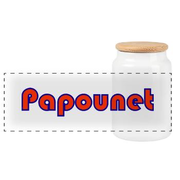 PAPOUNET. BONNE FÊTE PAPA. PAPA. FÊTE DES PÈRES - Boîte à biscuits avec couvercle en bois - blanc - Devant