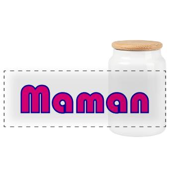 MAMAN. FÊTE DES MÈRES. BONNE FÊTE MAMAN. FETE - Boîte à biscuits avec couvercle en bois - blanc - Devant