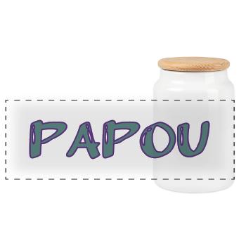 PAPOU. PAPA. FÊTE DES PÈRES. BONNE FÊTE PAPA - Boîte à biscuits avec couvercle en bois - blanc - Devant