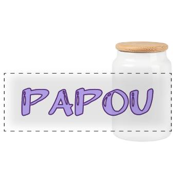 PAPOU. PAPA. FÊTE DES PÈRES. BONNE FÊTE PAPA - Boîte à biscuits avec couvercle en bois - blanc - Devant